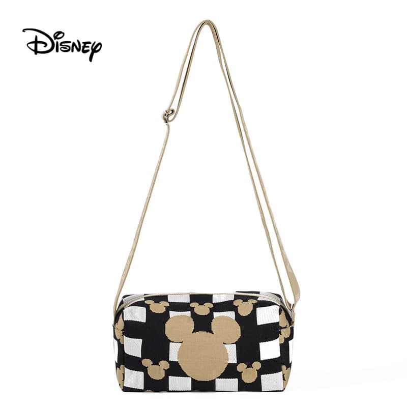 MESUCA * Disney Mickey Contrast Color Fashion Shoulder Crossbody Bag Knitted Versatile Bag