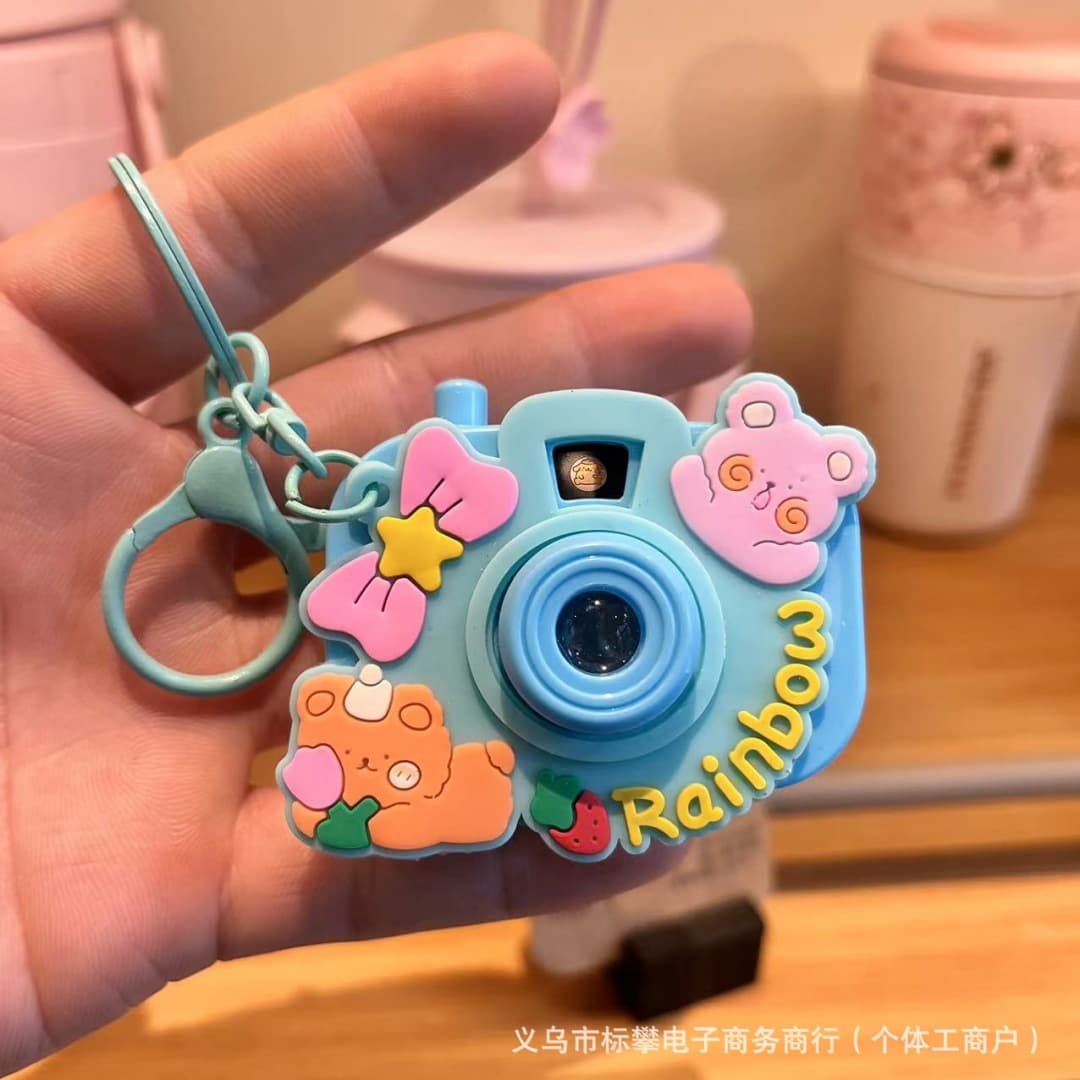 Sanrio Projection Camera Keychain Cartoon Creative Student Backpack Charm Children's Gift Wholesale