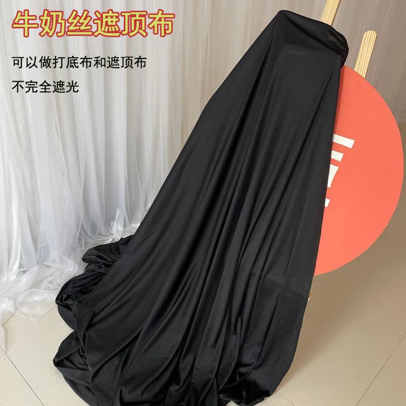 Wedding Stretch Fabric Black Ceiling Draping Cloth for Stage Truss Frame Cover, Milk Silk Base Fabric Ceiling Cover Christmas
