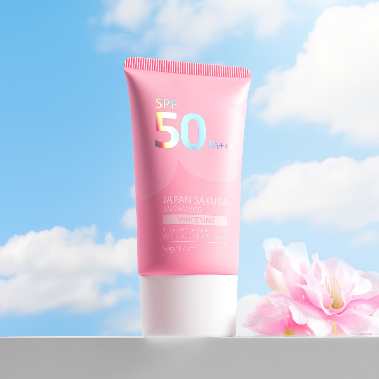 LAIKOU Cherry Blossom Sunscreen Brightening Primer 50g Moisturizing Skincare
