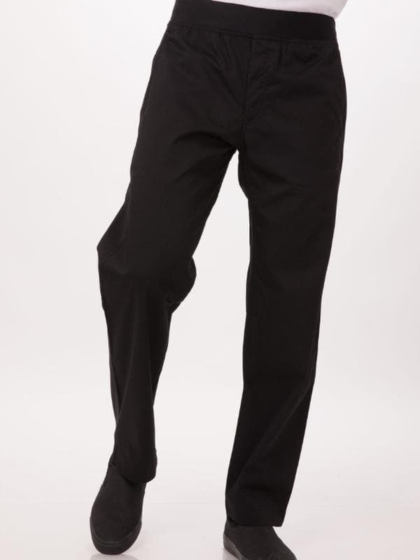 E 92807 Black Chef Pants Elastic Waist