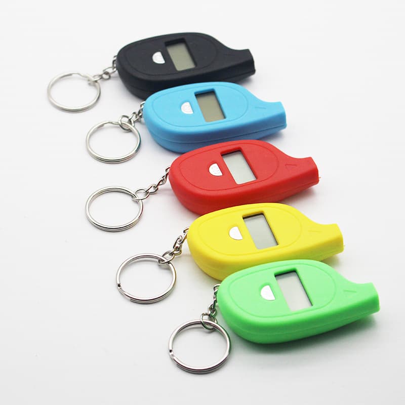 Cross-border Hot Sale Mini Tire Pressure Gauge Keychain, Digital Display with Printable Logo