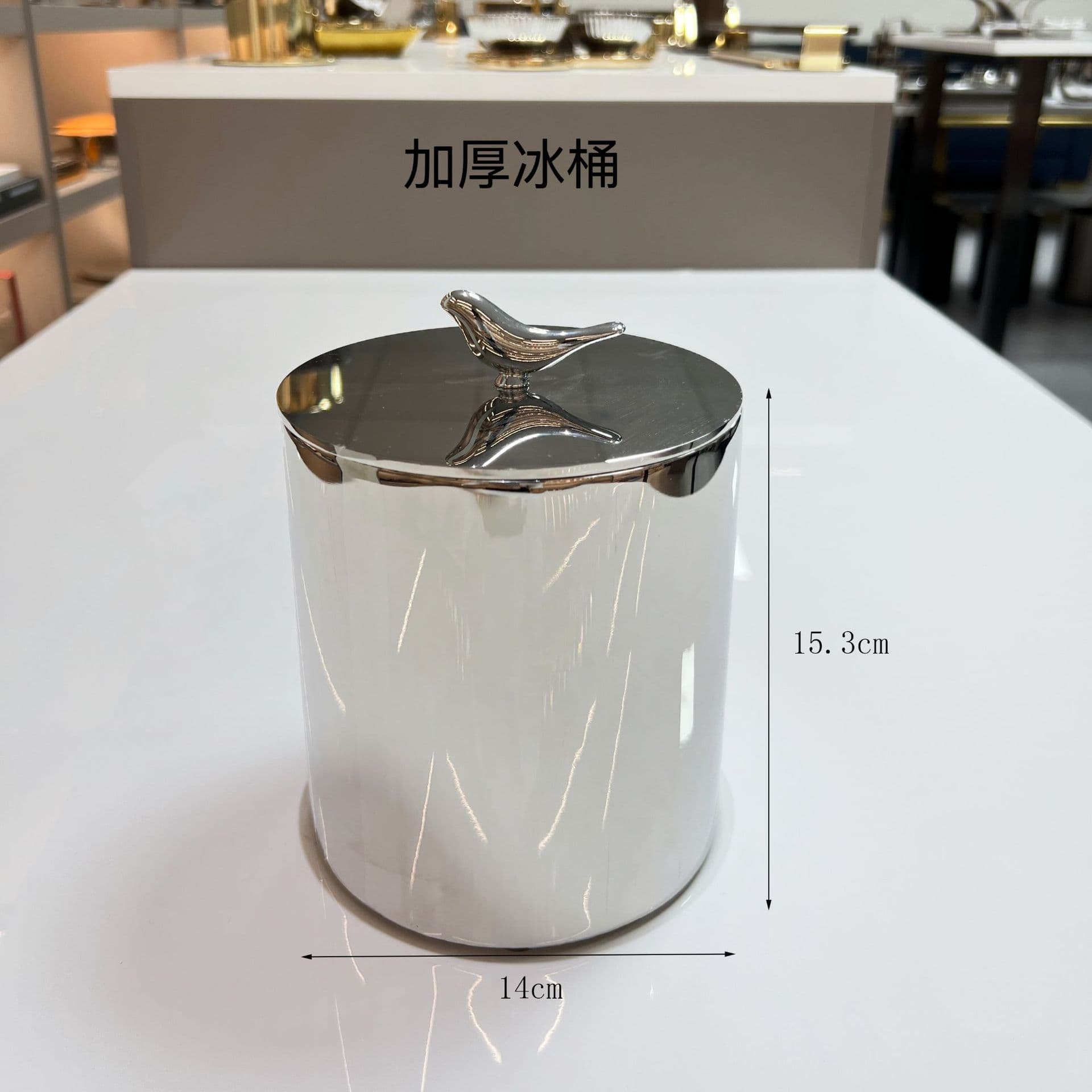 Stainless Steel KTV Table Fruit Platter Set with Shot Glass Rack, Mic Stand, Ice Bucket, Tray, Ashtray, and Peel Bowl