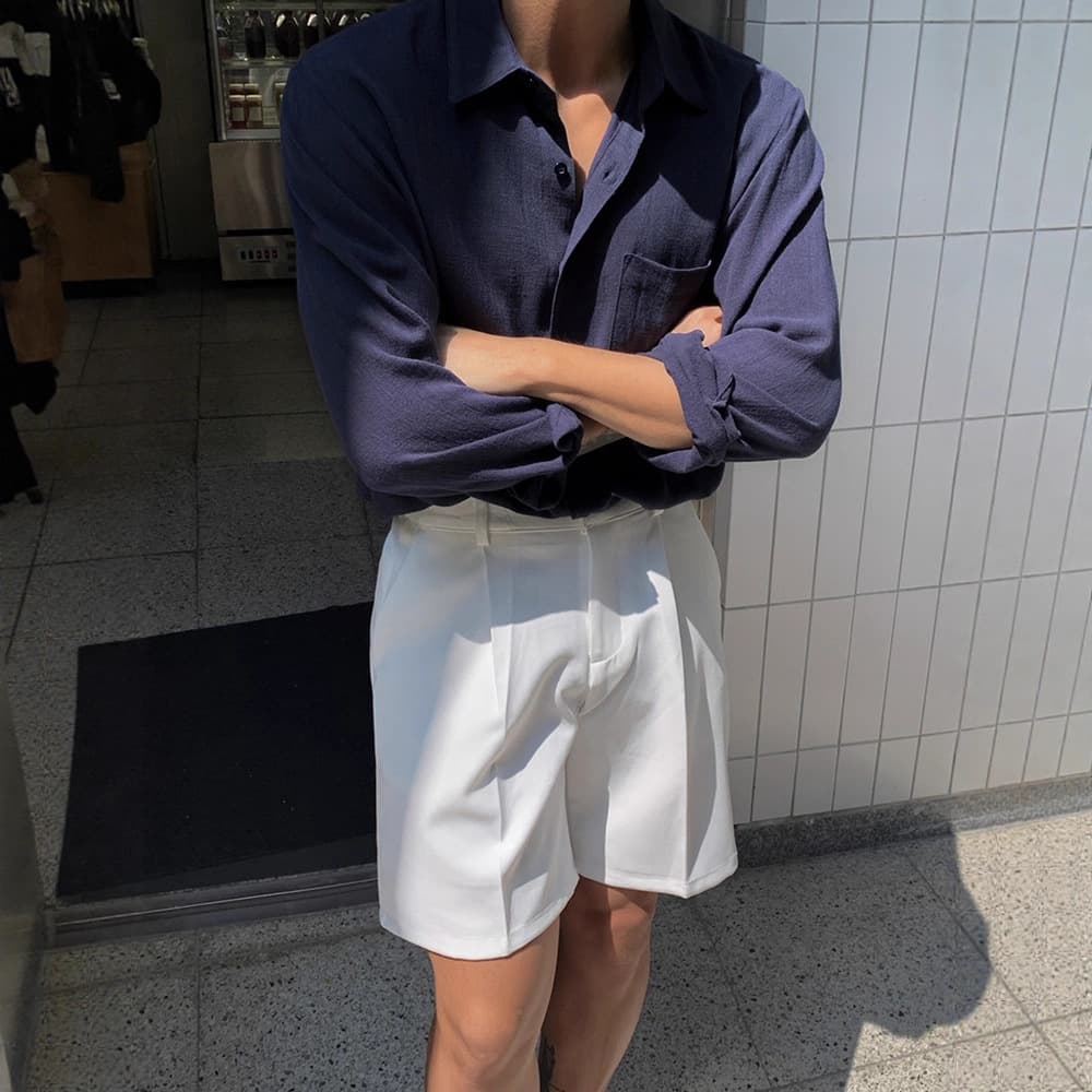 Summer Korean Ins Style Breathable Cotton Linen Shirt for Men, Thin Long Sleeve, Casual Loose Fit, Trendy Beach Linen Shirt