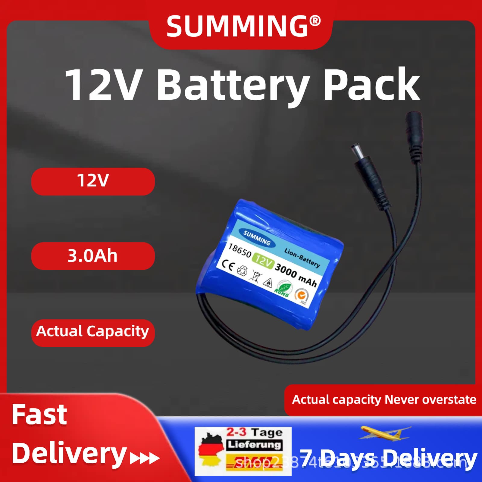 100% 12V 3000 mAh 3S1P lithium battery 18650 protection set power supply rechargeable long life