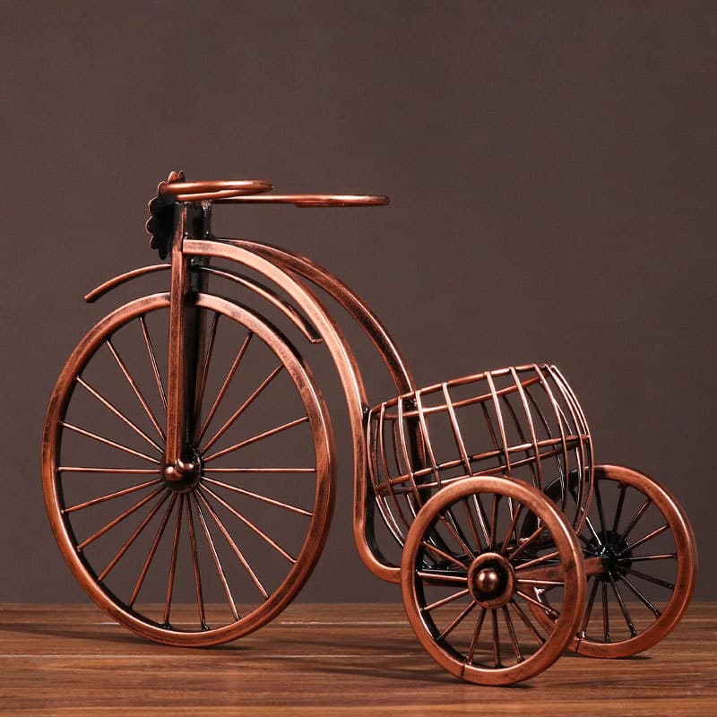 Vintage Copper Iron Wine Rack, Metal Tabletop Decor for Living Room Entryway, Retro Craft Wine Cabinet Accent
