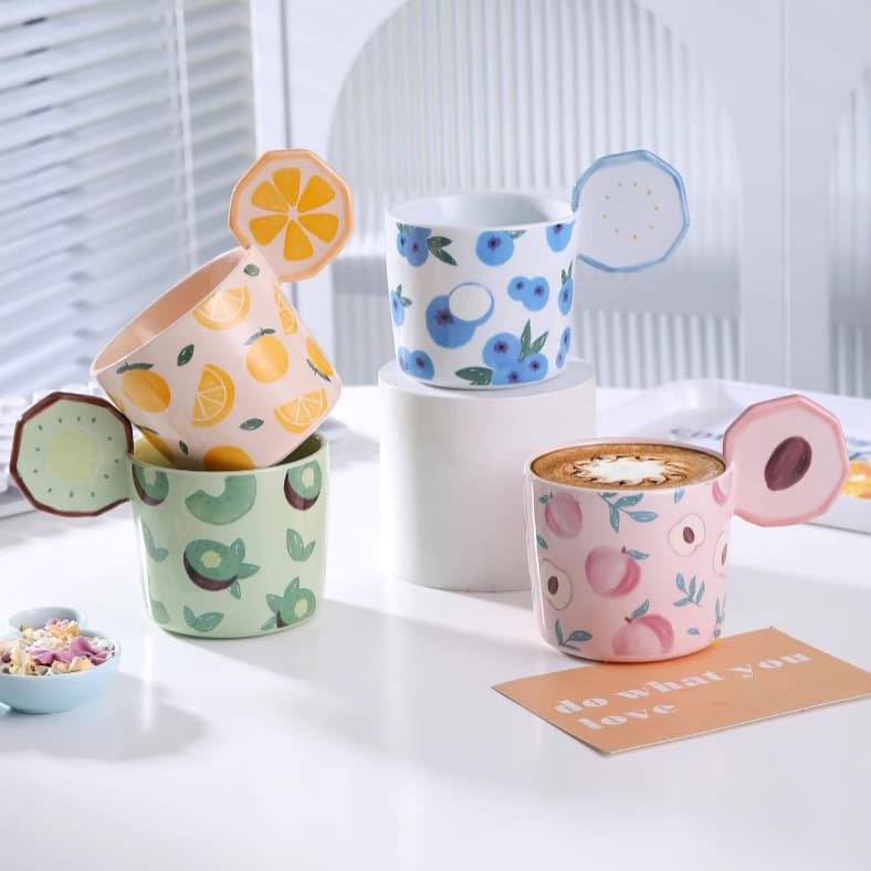 Healing Fruit Ceramic Cup Home Small Fresh Mug Creative Office Drinking Cup High-Looking Cup Wholesale