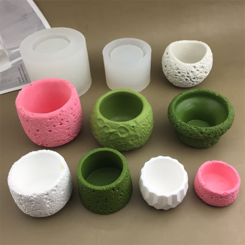 Faux Rock Aromatherapy Candle Cup Mold Nordic Ins Diffuser Plaster Container DIY Cement Flower Pot Silicone Mold
