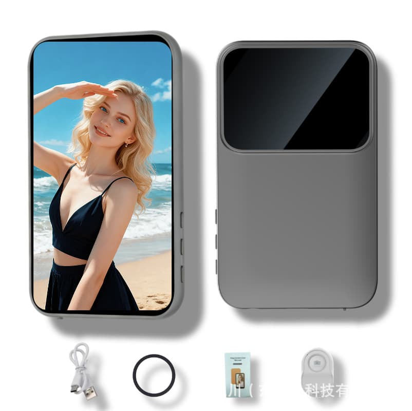 New Cross-Border Wireless Portable Screen Mirroring Adapter with Split Screen for Live Streaming, Selfie Rear Display, and Phone Screen Mirroring