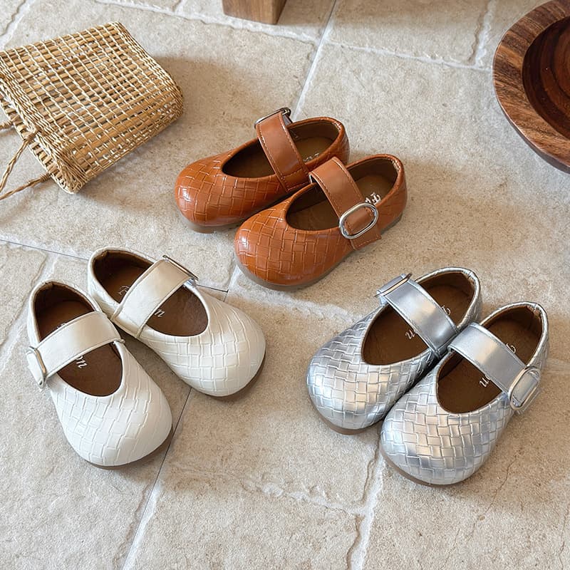 Girls Shoes 2026 Spring New Children's Korean Style Girls Princess Shoes Middle Big Girl Fashion Shallow Mouth Leather Shoes