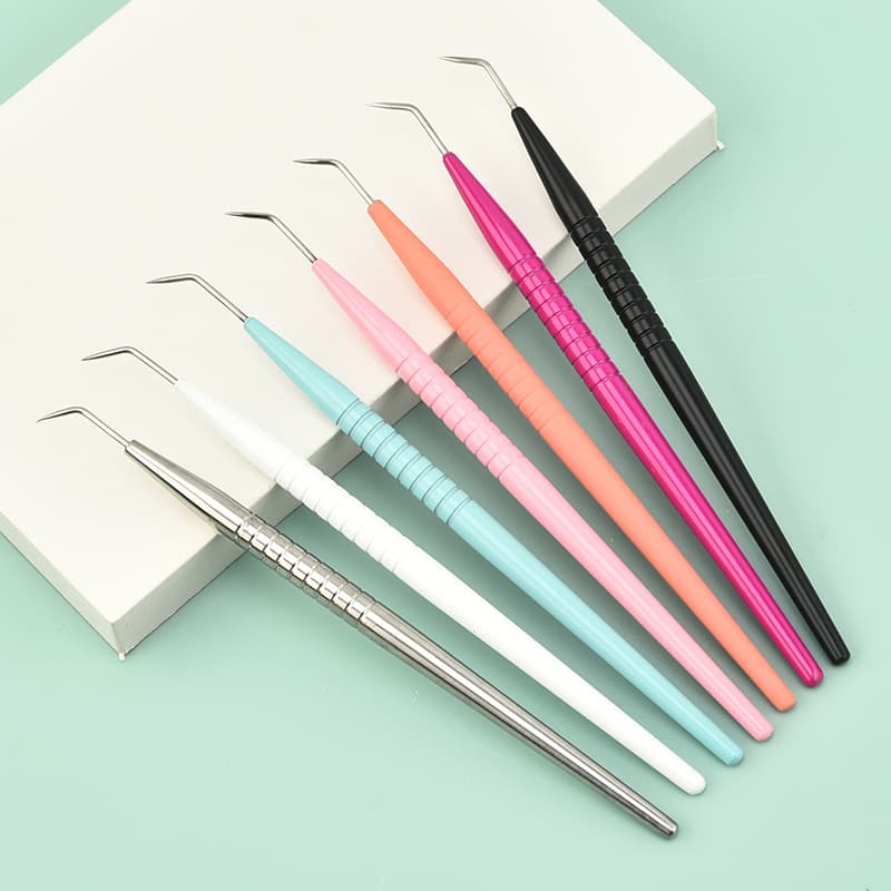 Multi-Color In Stock Eyelash Extension Pick Tool Beauty Cosmetic Tool Stainless Steel Curling Lash Pick Tool