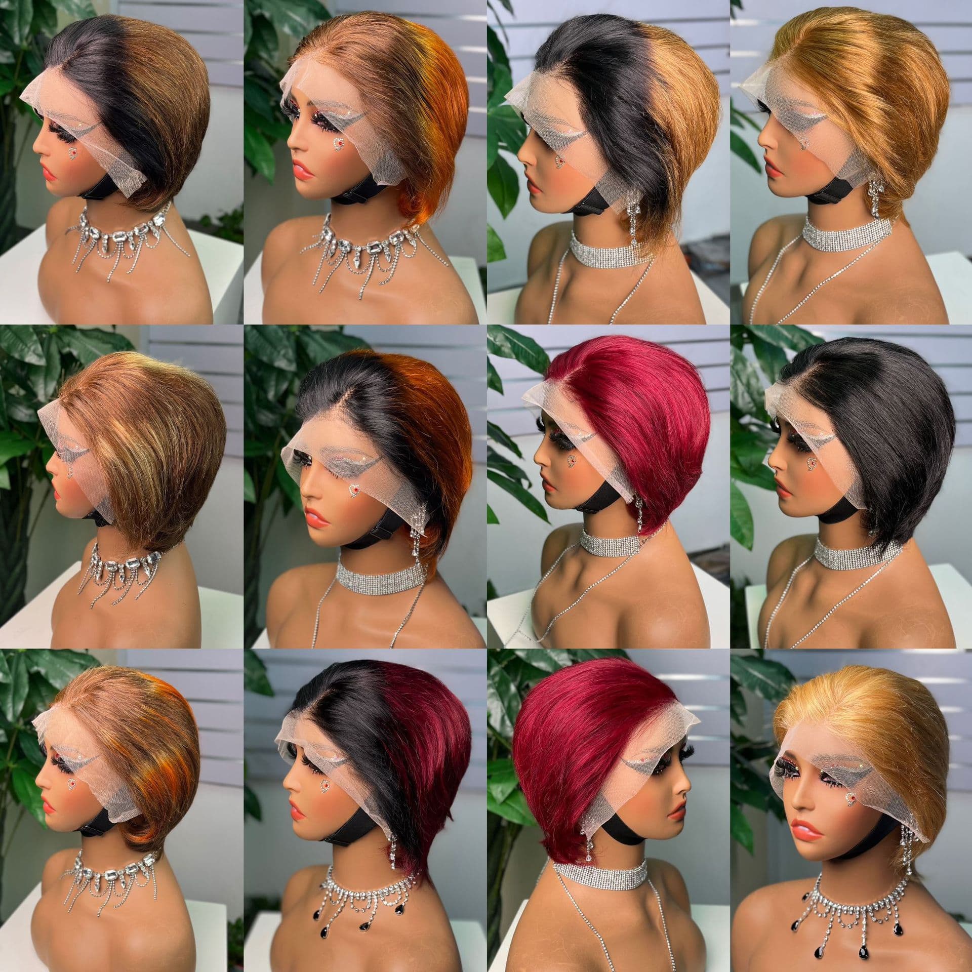 Real Hair Lace Hand-Tied Bob Wig Front Lace Short Hair Permable and Dyeable 13x4 Real Human Hair Full Wig
