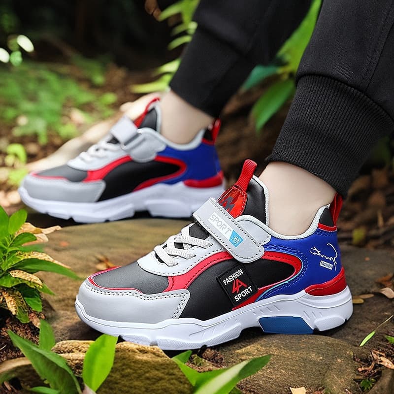 Cross-border Hot Selling Boys' Shoes 2024 Spring and Autumn New Mesh Breathable Middle and Big Kids Boys' Children's Sports Shoes