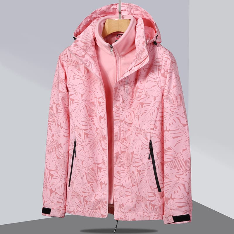 Maple Leaf Windbreaker Men's & Women's Trendy Jacket 3-in-1 Detachable Windproof Waterproof Camouflage Autumn/Winter Couple New