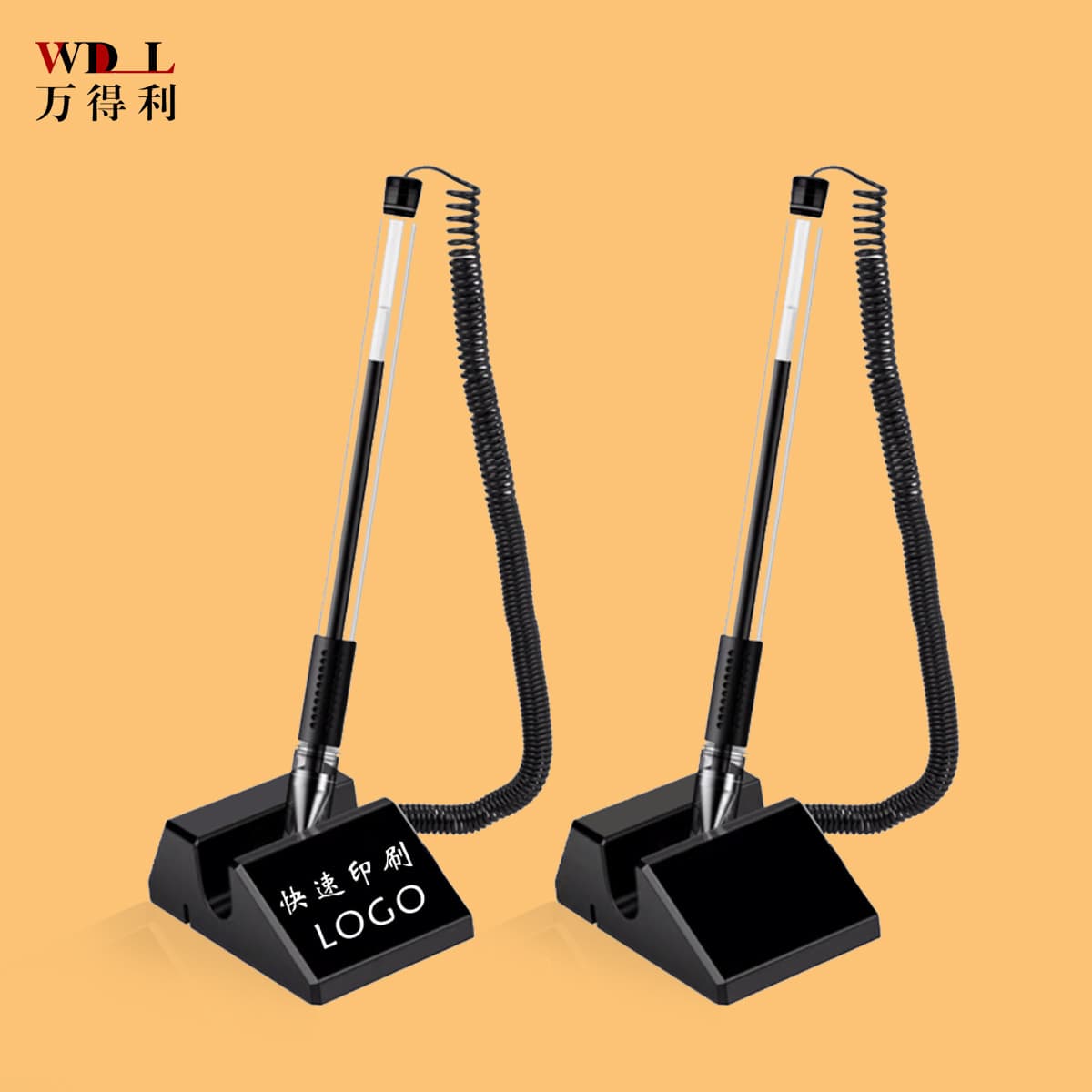 Service counter pen customized hotel bank advertising pen printing logo sticky table desktop signature pen base gel pen
