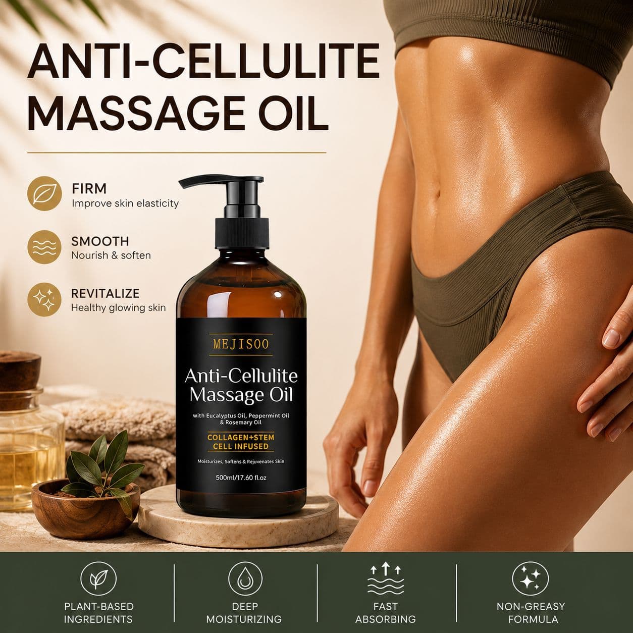 Anti Cellulite Massage Oil Warming Massage Oil Shaping Firming Spa Oil