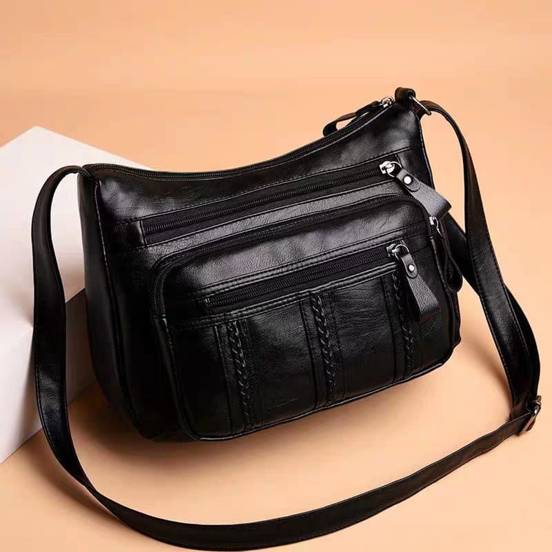 New PU Leather Women's Bag for Middle-aged Moms, Single Shoulder Crossbody Bag, Mother-in-law Bag