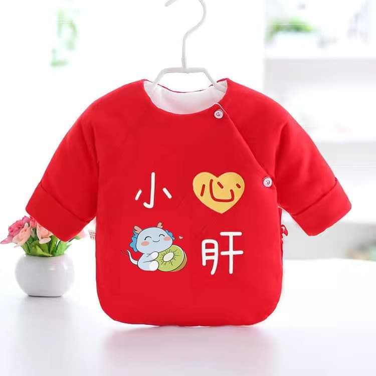 Half-back Newborn Baby Clothes 0-3 Months, Pure Cotton Infant Wear, Monk-Style, Thick Padded for Autumn and Winter