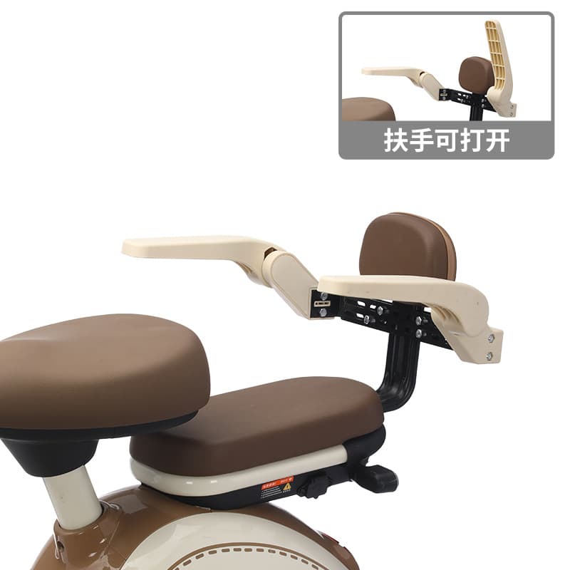 New foldable electric car with child rear seat, safety guardrail, baby anti-fall, height adjustable, waterproof, and rotatable.