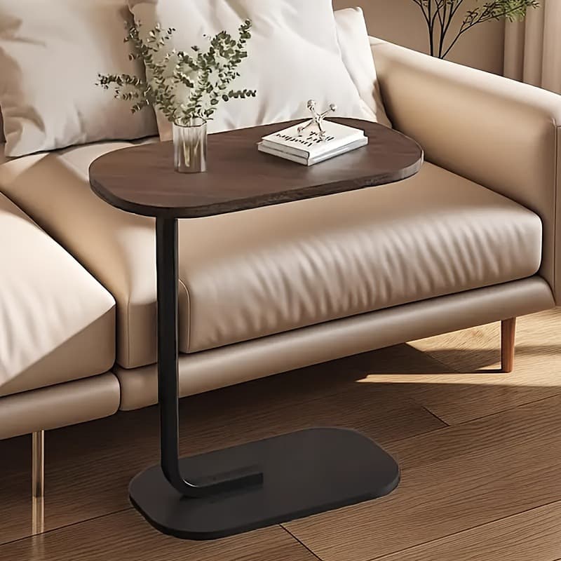 Light Luxury C-shaped Sofa Side Table, Small Balcony Coffee Table
