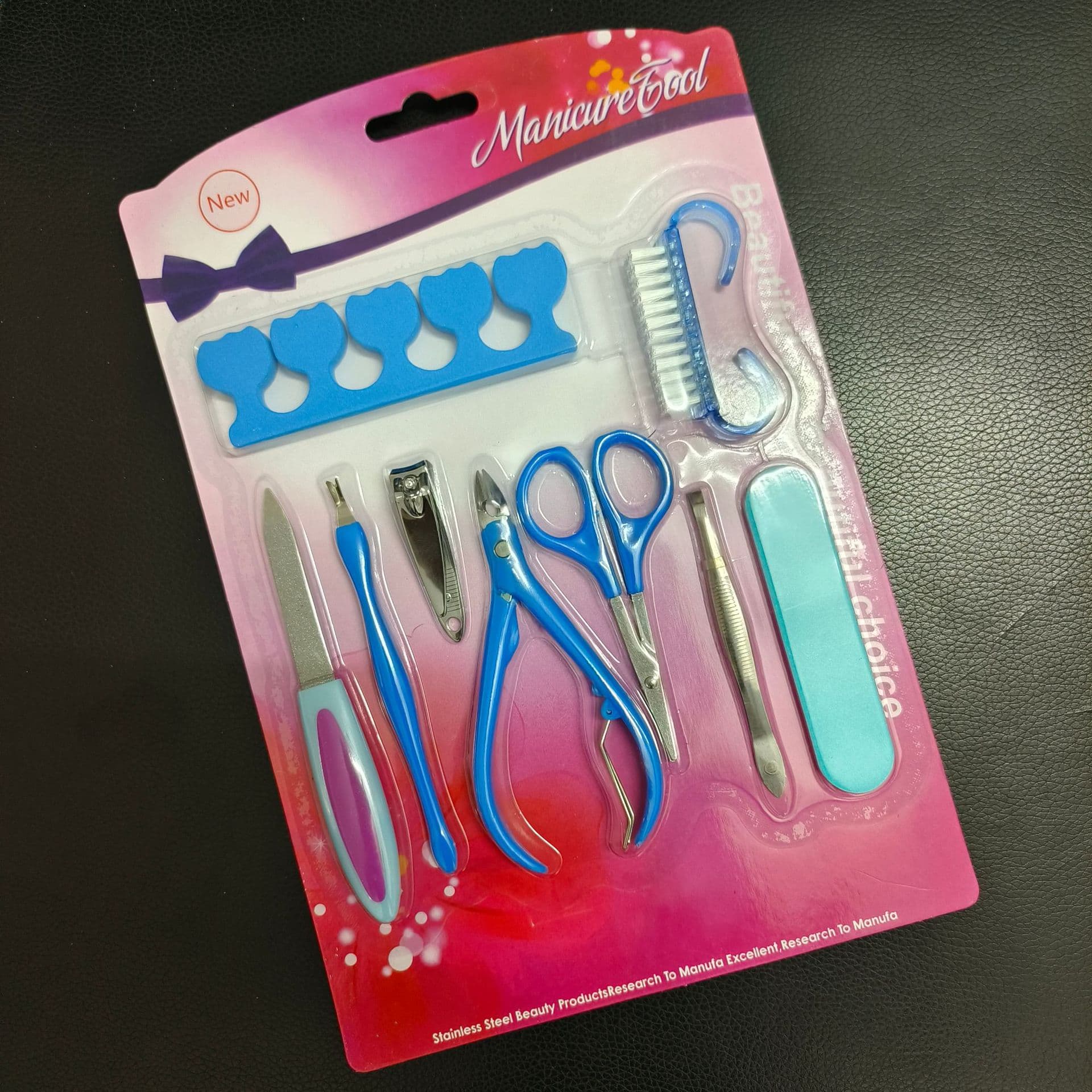 Nail Tool Kit Set Multifunctional Manicure Cuticle Pusher and Dead Skin Remover, Blister Card Packaging, Multiple Colors Available