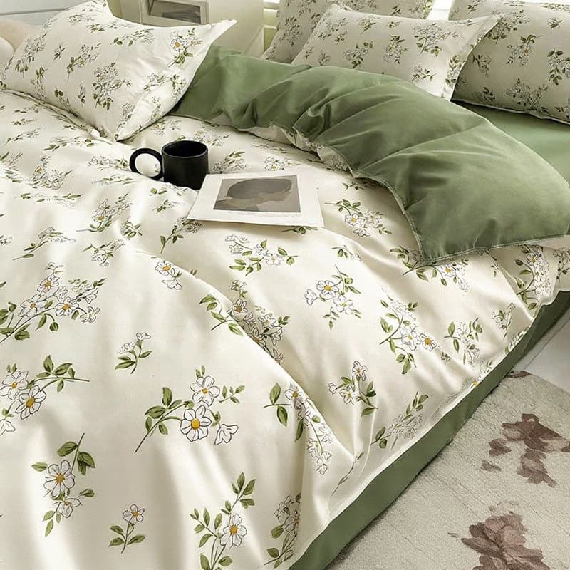 Dormitory Twin Single Student Dorm Washable Air Conditioning 3-Piece/4-Piece Bed Sheet Set with Duvet Cover Bedding