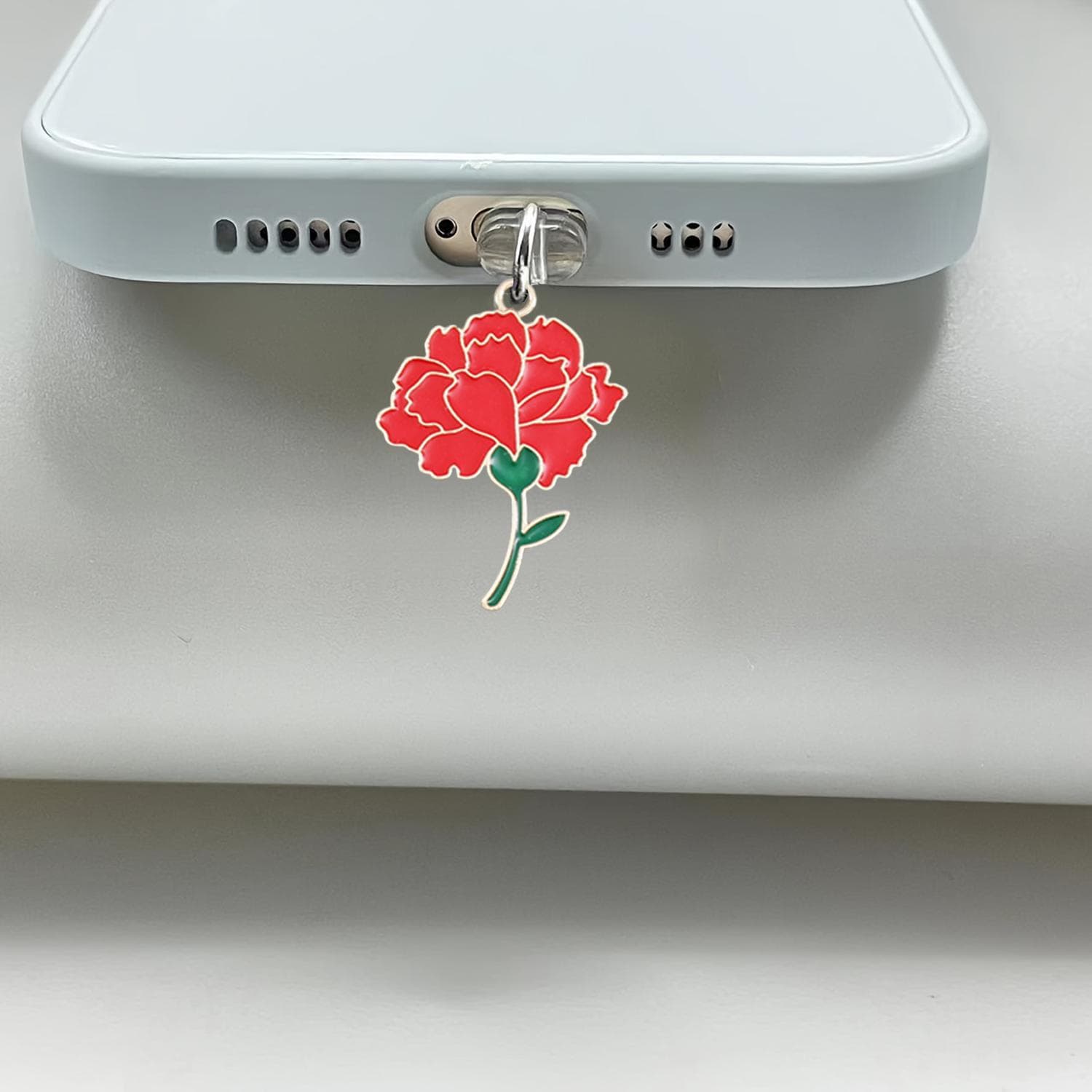 Amazon Romantic Valentine's Day Rose Oil-Dropping Alloy Phone Dust Plug Etsy Cross-Border Best-Selling Tail Plug Charm