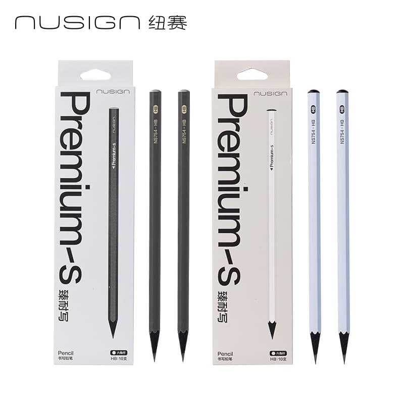 Deli Nusign NS754-HB Premium Durable Hexagonal Pencil HB (Assorted) 10-Pack Student Writing Pencil