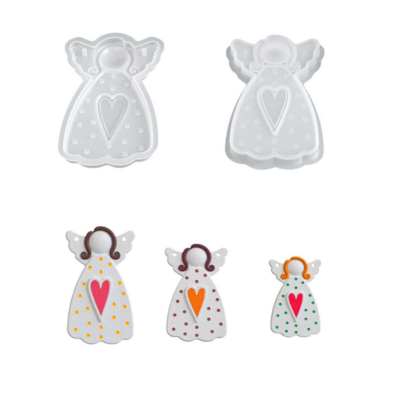 Cross-border DIY Crystal Epoxy Angel Wings Girl Pendant Aromatherapy Plaster Hanging Silicone Mold