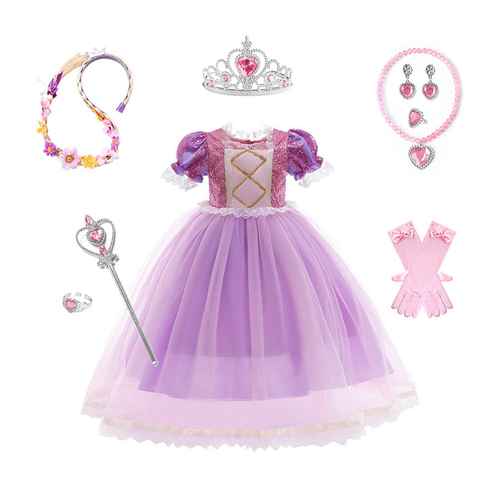 Cross-border Trade Children's Rapunzel Princess Dress Girl Dress Rapunzel Girls' Dress