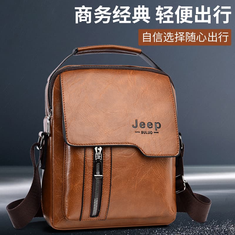 New Cross-Border Men's Multi-Layer Crossbody Bag Premium Business Casual Shoulder Bag Multi-Functional Dual-Use Portable Men's Bag