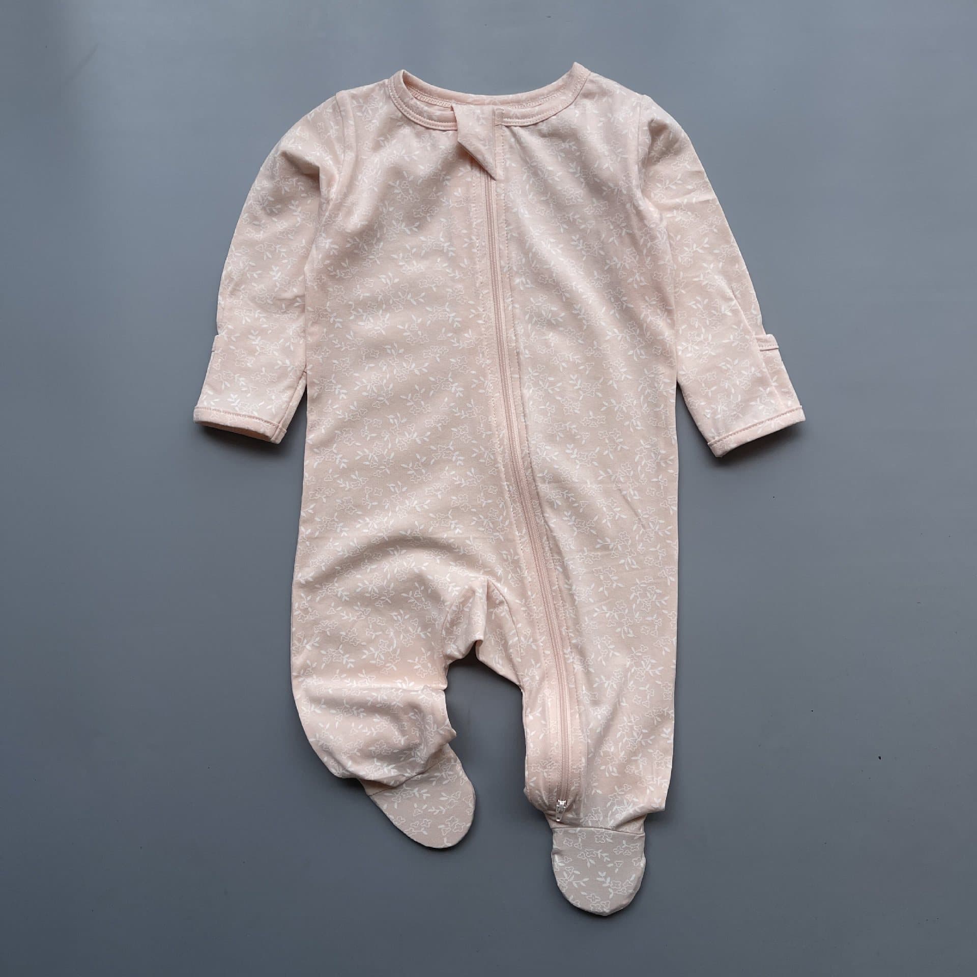 Xia Bo Rou New A-Class Drop Shipping Baby Two-Way Zipper Romper Long Sleeve with Hand and Foot Covers