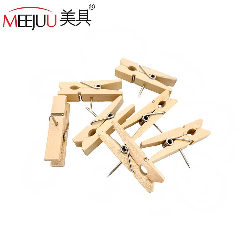 50 Pieces of Wood Color Clips, Thumbtacks, Creative Message Boards, Cork Boards, American Hot-selling Office Message Thumbtacks Clips