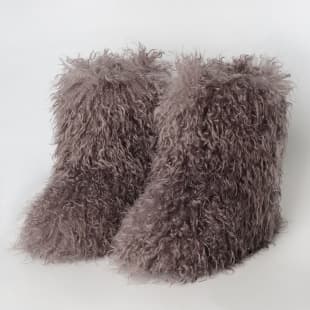 Faux Lamb Wool Y2K Winter Boots for Women, Mid-Calf Faux Fur Snow Boots, European and American Cross-Border Style