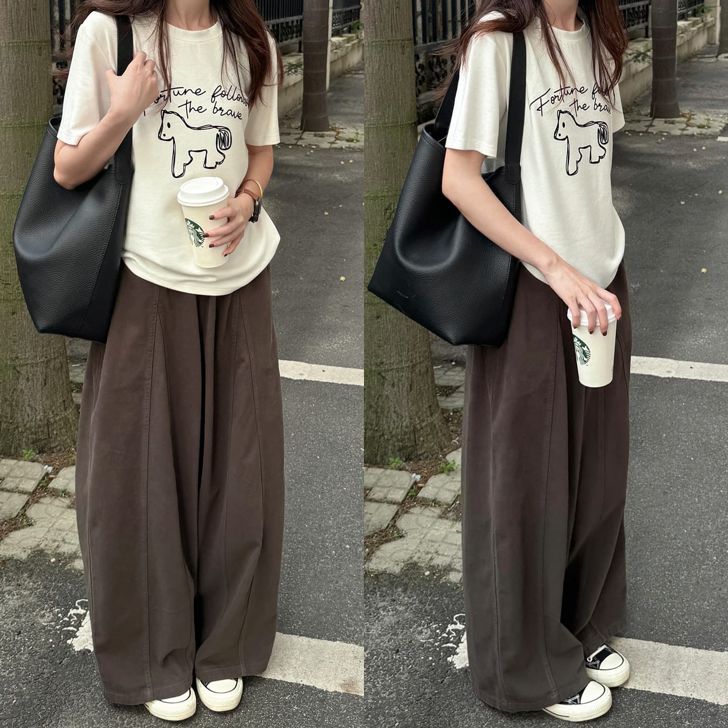Coffee-Colored Wide-Leg Pants for Women, Summer Thin Loose Casual Pants with a Relaxed Drape, High-Waisted Slimming Cropped Balloon Pants
