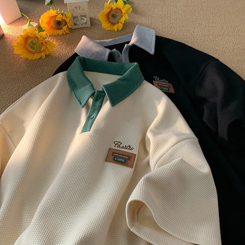 Men's Summer Style Polo Shirt Loose Fit American Vintage Trendy Brand Casual Heavy Cotton Half Sleeve Body Shirt Clothing