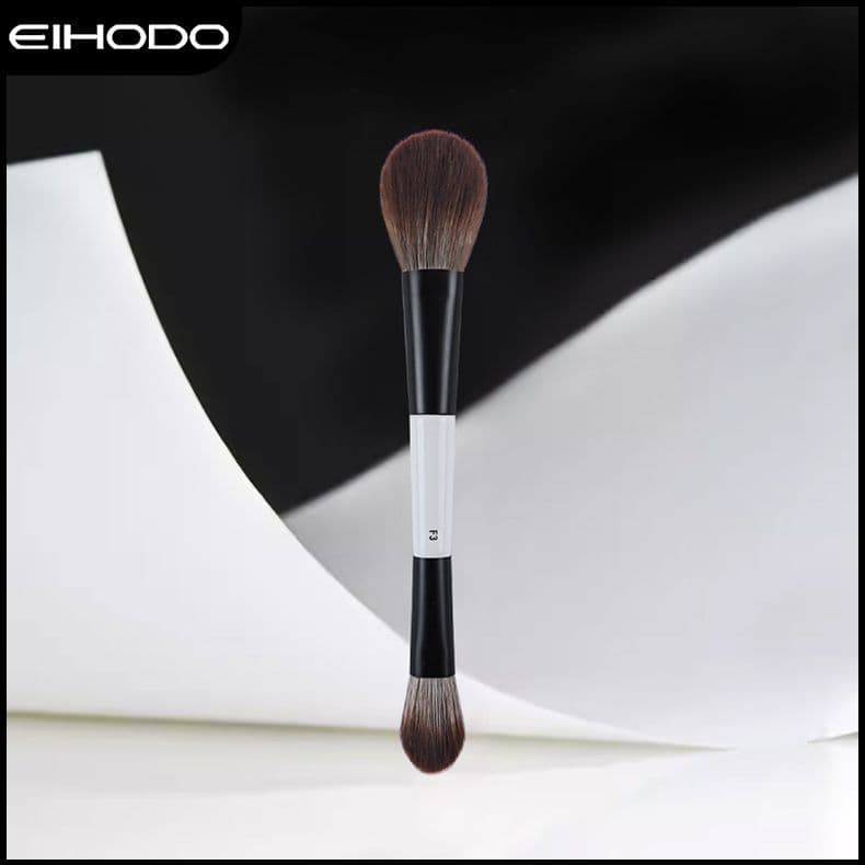 Cangzhou Makeup Brush F Series Black and White Dual-Ended Flame Brush Cross-Border Hot Selling Cosmetic Brush Factory Wholesale Custom