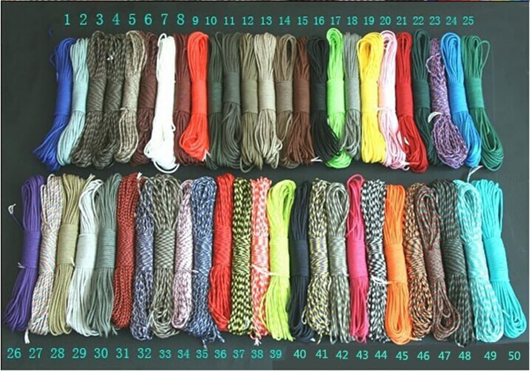 7-core paracord, camping gear rope, braided rope, tent rope, in stock, factory direct sales, wholesale, mixed batch.