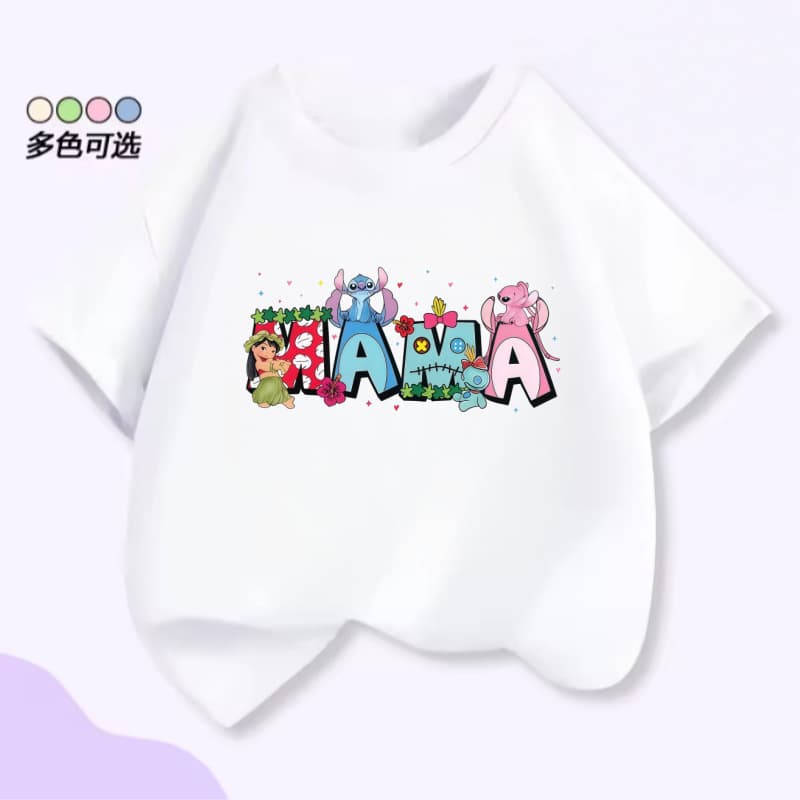 Children's Cotton T-Shirt 2026 Cross-Border Europe and America Stitch Kids Cotton T-Shirt Short Sleeve Children's Cotton T-Shirt