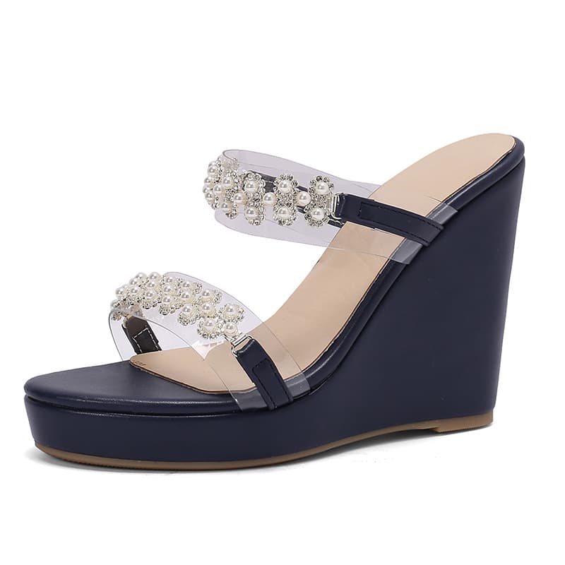 Summer Wedge Sandals 34-50 Large Size Thick Sole Women's Sandals 2024 New Style Crossdresser Slippers