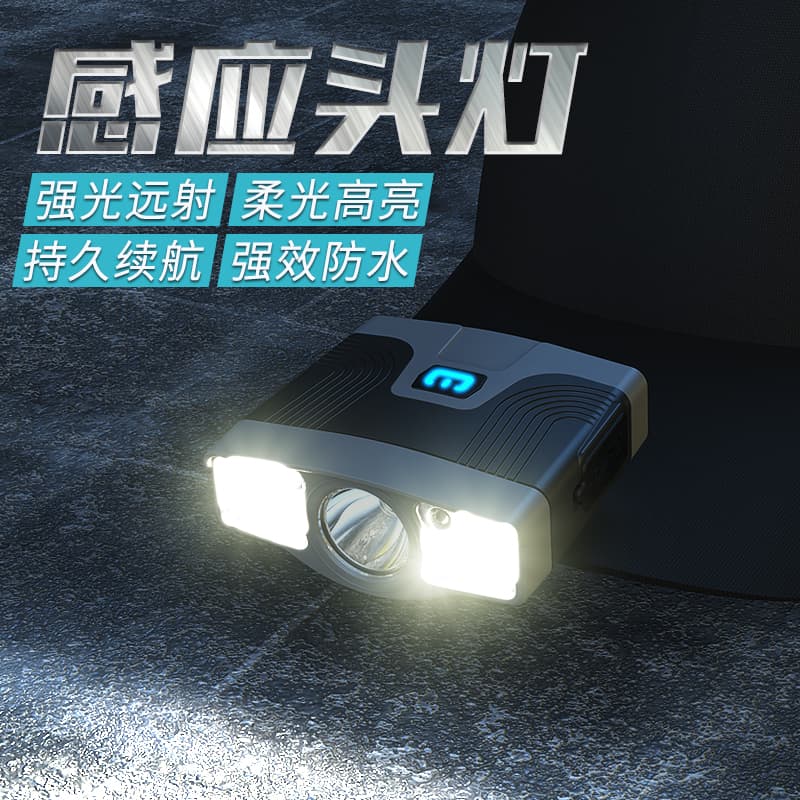 Super bright charging induction headlight portable hat clip light outdoor cycling night running headlight red light fishing headlight Q188