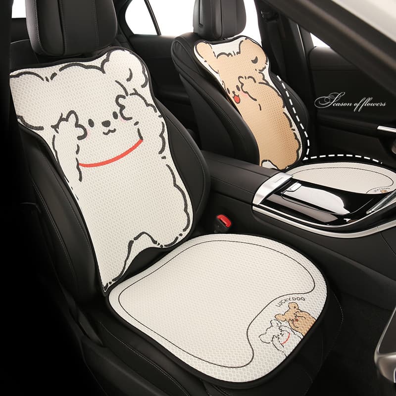 Cute car seat cushions for all seasons, puppy-themed seat covers, popular women's seat covers, autumn and winter non-slip car mats
