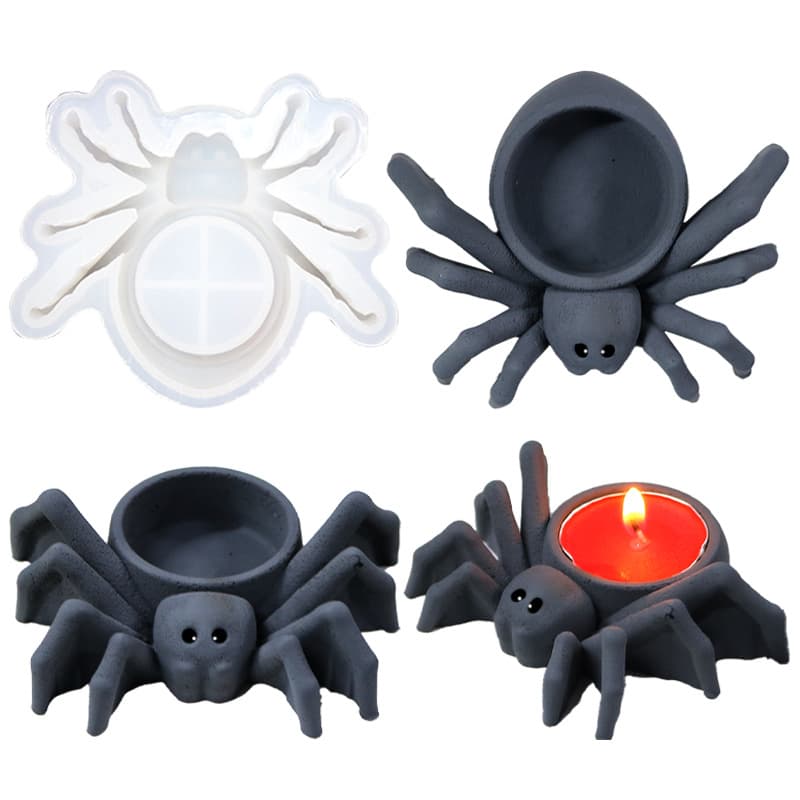 Sweet honey diy glue mold Halloween series spider candle holder silicone mold candle cross-border exclusive supply