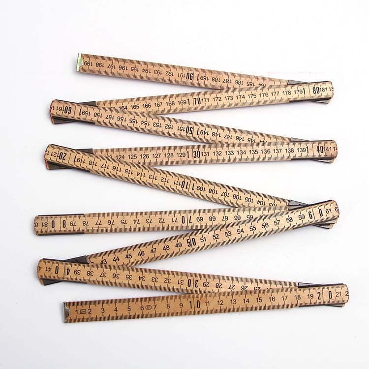 Wood Folding Ruler Metric Scale Ruler Drawing Tool Teaching Supplies 2m 10-Fold 2 Meter Ruler