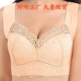 Cross-border Wire-free Bra Plus Size Sexy Lace Sports Sleep Vest Bra Thin Push-up Bra for Full-figured Women