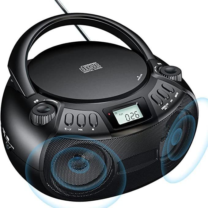 Boombox Portable Stereo CD Player with AM/FM Radio, Bluetooth, USB, and A