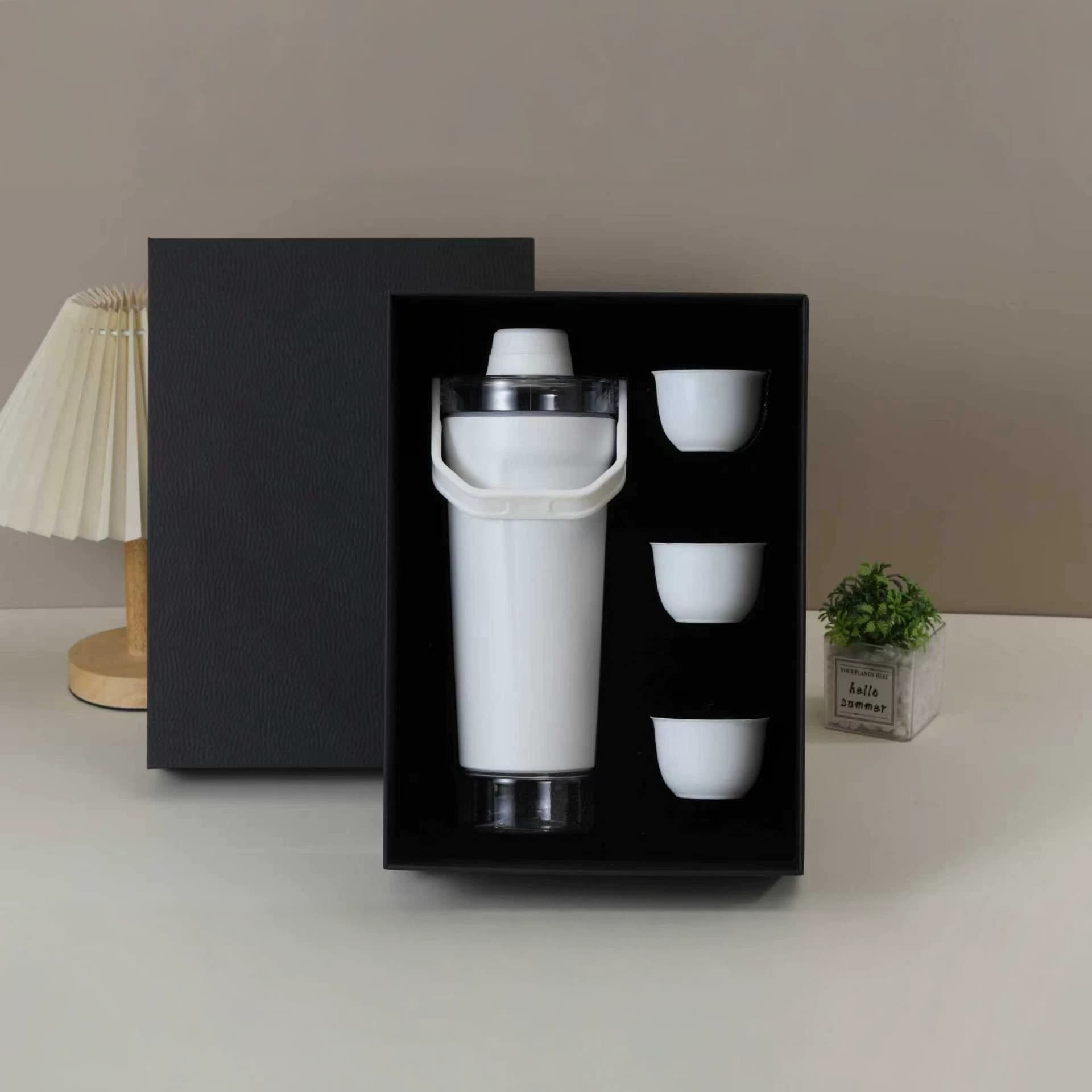 Large-capacity double-layer brand sports stainless steel shaker 5-piece set of thermos cup gift box 304 limited set