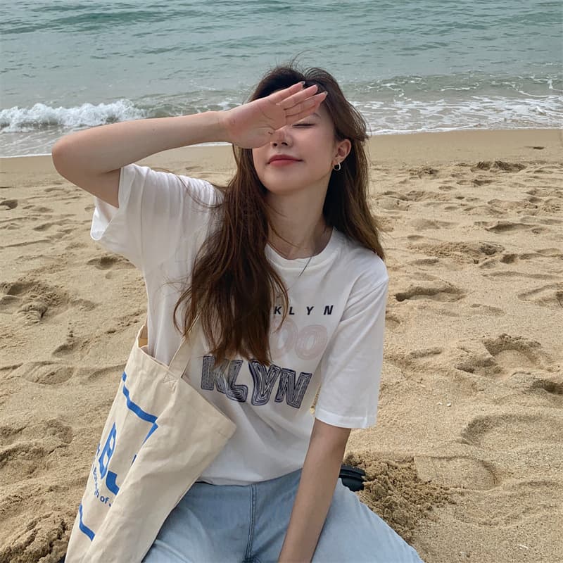 TikTok Viral Heavyweight Pure Cotton Loose T-Shirt Women 2025 New Summer Fashion Basic Top