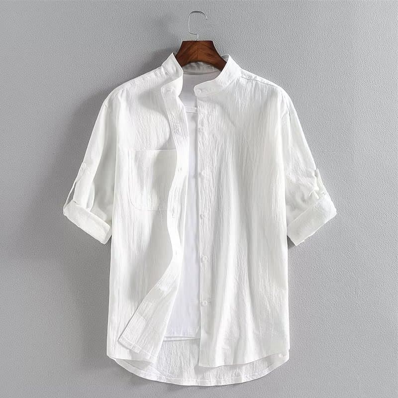 Fashionable urban literary Harajuku men's all-match summer new shirt trendy temperament square collar short-sleeved slim Japanese style