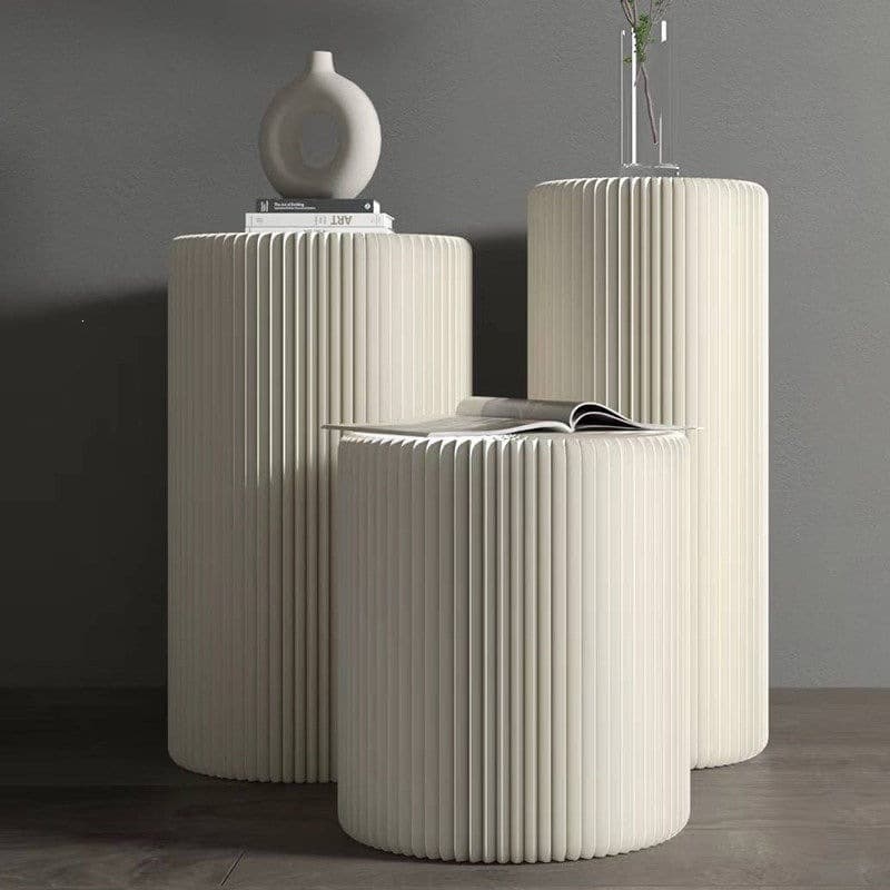 Foldable Accordion Paper Cylinder Center Island Display Stand Showcase Rack Commercial Display Cabinet for Desserts Weddings Clothing Stores